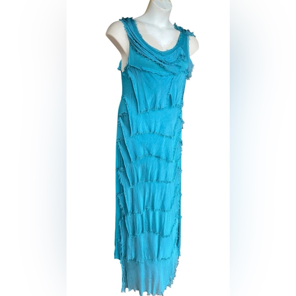 NWT Ilenia M Silk Dress S Made In Italy Teal Fairy Whimsigoth Whimsy Goth Sz S